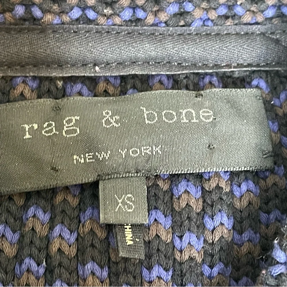 Rag & Bone Melinda Knit Boucle Biker Jacket wool & leather